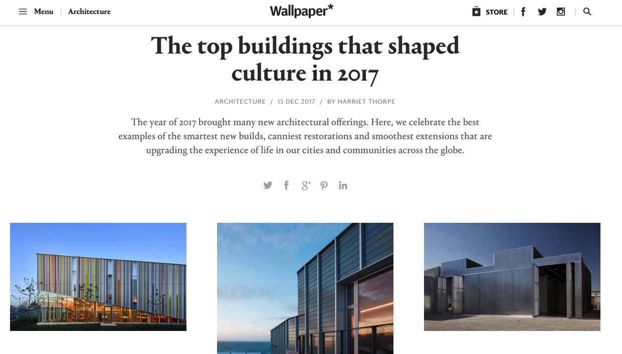 Wallpaper* names MPavilion one of the top buildings that shaped culture in 2017
